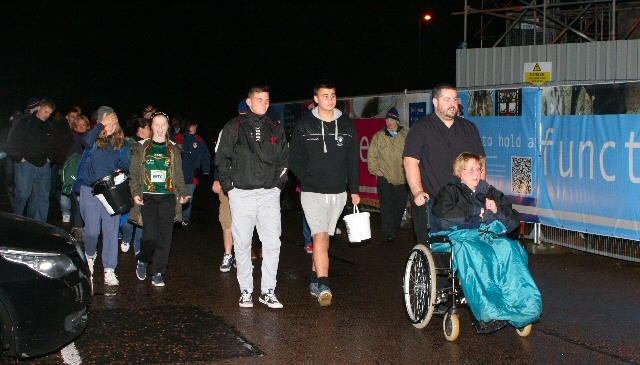 The walk to Spotland Stadium begins