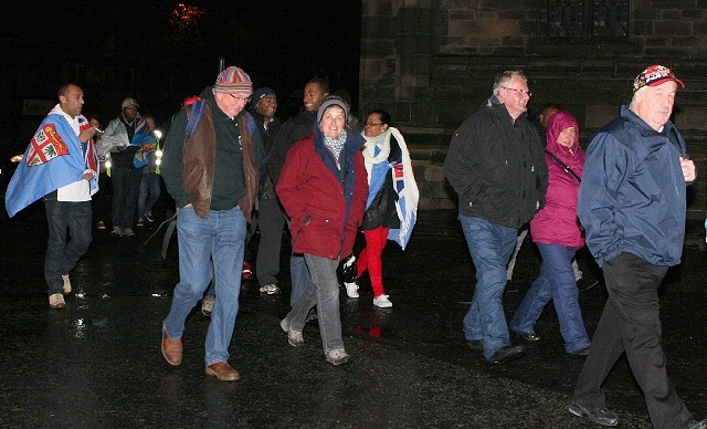 Fans march to Spotland Stadium