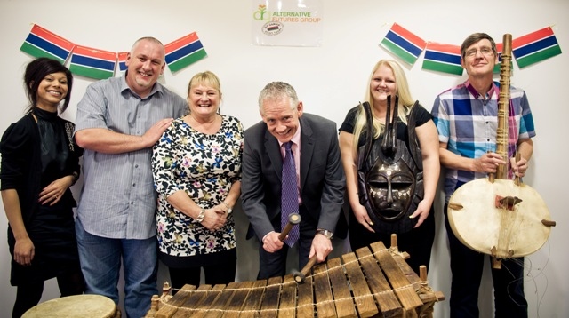 AFG Chief Executive Neil Cambell (centre) with from l-r, the five ambassadors Mashuda Monnan, Andrew McGibbon, Christine Whittaker, Rebecca Winstanley and Steven Leslie White.