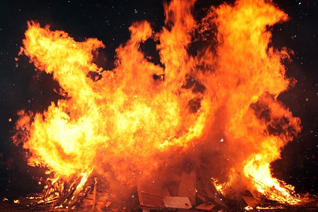 Bonfire at Cherwell Avenue, Heywood