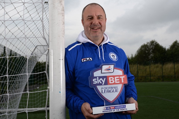 Manager Keith Hill with his Manager of the Month award