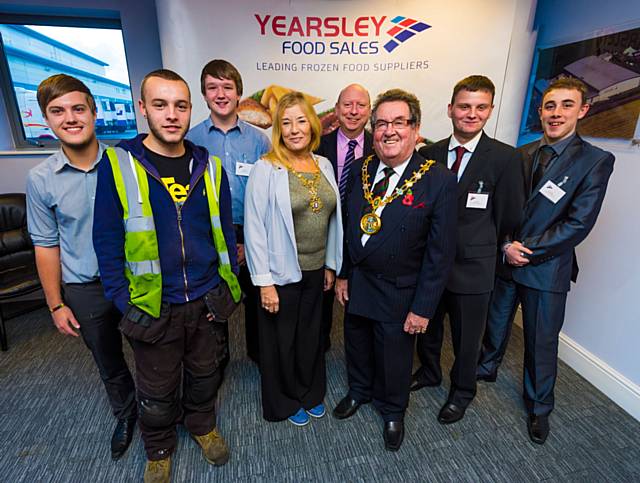 Callum Spencer, Oliver Haymen, Liam Jennings, Lady Mayoress Mrs Monica Rush, Councillor Peter Williams, Mayor Councillor Peter Rush, Brandon, Chris Healey
