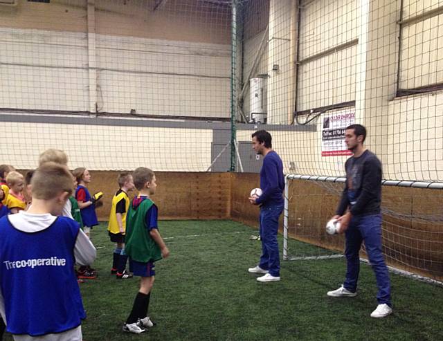 Brian Barry-Murphy and Gary Dicker turned up at the Soccer Factory to get involved with the heading skills session