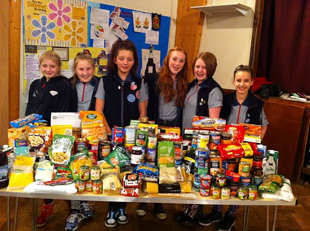 32nd Rochdale Guides gather donations for Rochdale Foodbank