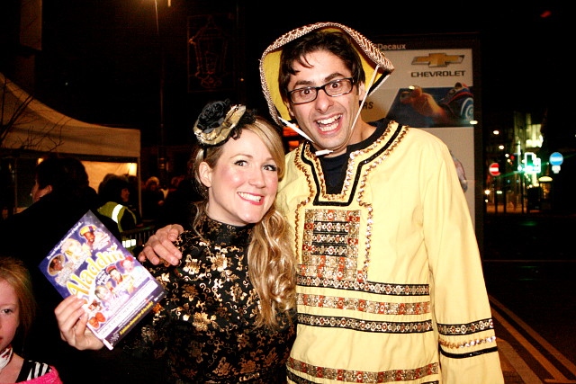 Amy Forrest and Simon Blank from Aladdin - Rochdale Christmas Lights Switch On