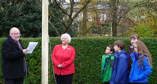 The Lancashire Proclamation was read by John Kay, witnessed by pupils of Littleborough Holy Trinity School 