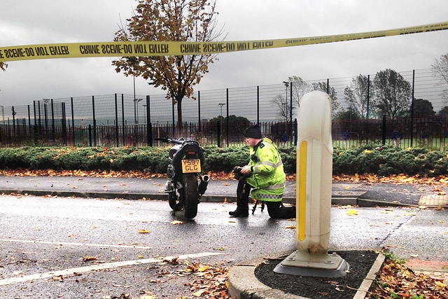 Police at the scene of the accident on Kingsway