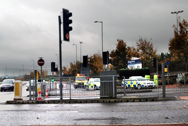 Police at the scene of the accident on Kingsway