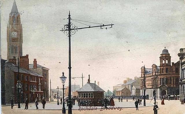 The signs depict how Rochdale looked over 100 years ago
