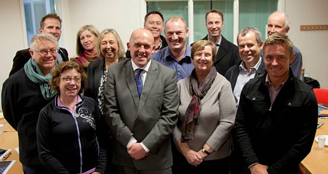 Mark Moorhouse (1st row, second from left), Headteacher of Matthew Moss, Stephen Harris (2nd row, 1st from left), Principal of North Beaches Christian School, Sydney with the party of Australian Headteachers 