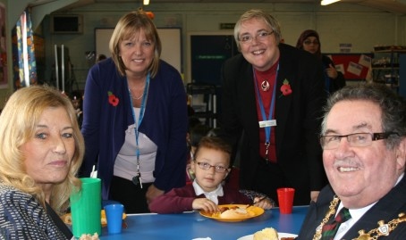 The Mayor and Mayoress of Rochdale joined pupils at Spotland Primary School for a Mexican style school dinner, as part of a national event celebrating school meals this week