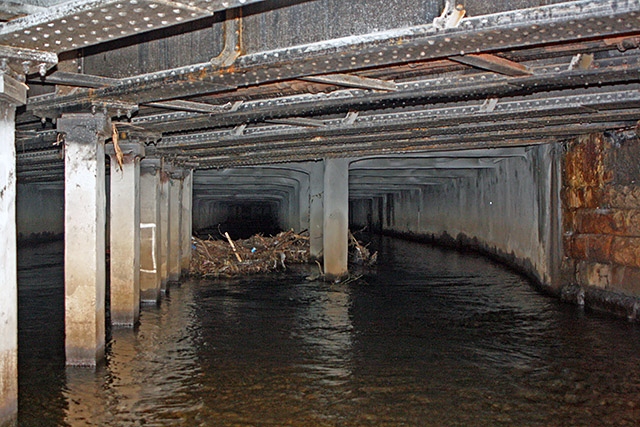 Underground - the River Roch in Rochdale Town Centre