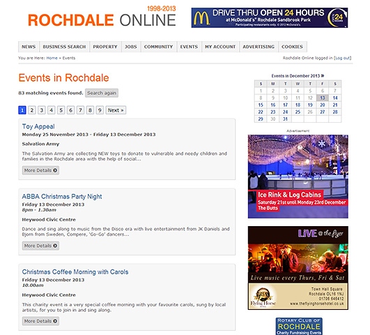 Over 80 Christmas events listed in the Rochdale Online events section