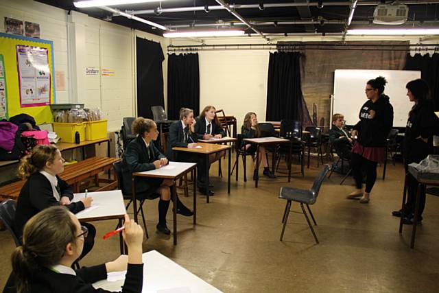 Year 8 pupils at the Scriptwriting Workshop 