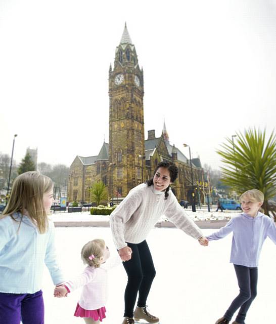 Free ice skating in Rochdale town centre