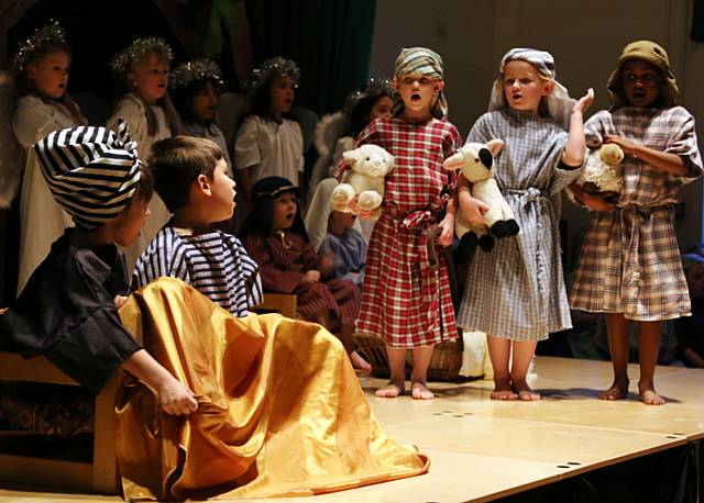 Infant children from Hollin Primary School perform a production of Jesus’ Christmas Party