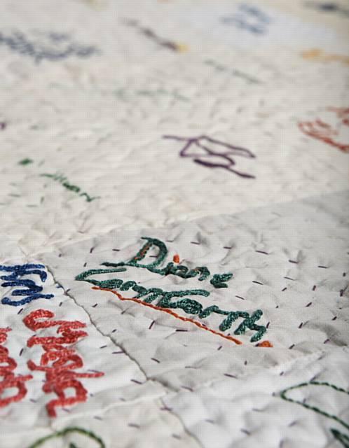 The new signature quilt created during summer 2013 with over 300 local people to represent Rochdale borough today