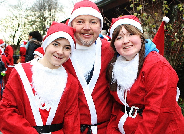 Harry, Craig and Ellen Kershaw at Springhill Hospice Father Christmas Fun Run