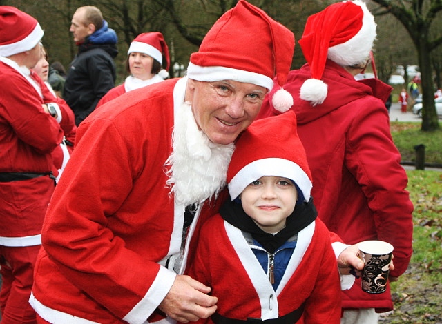 Michael Devine and Mick Devine at Springhill Hospice Father Christmas Fun Run