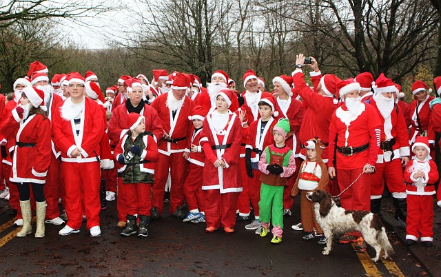 The starting line at Springhill Hospice Father Christmas Fun Run