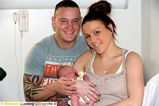 Baby Jake Johnstone with dad John and mum Nicola