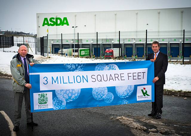 Despite the winter weather, the borough is proving a hot spot for investment. Councillor Peter Williams, Deputy Leader of Rochdale Borough Council, is pictured (left) with RDA Chairman Phil Ewbank, on Kingsway Business Park celebrating the borough’s business success