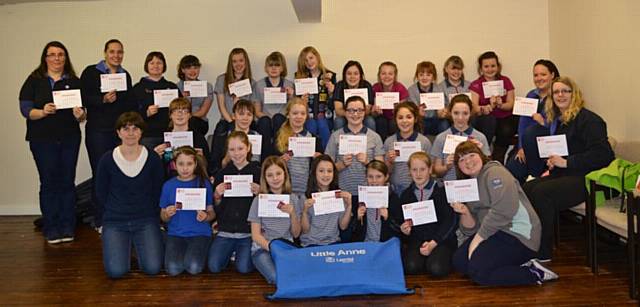 21st Rochdale Guides complete First Aid Badge 