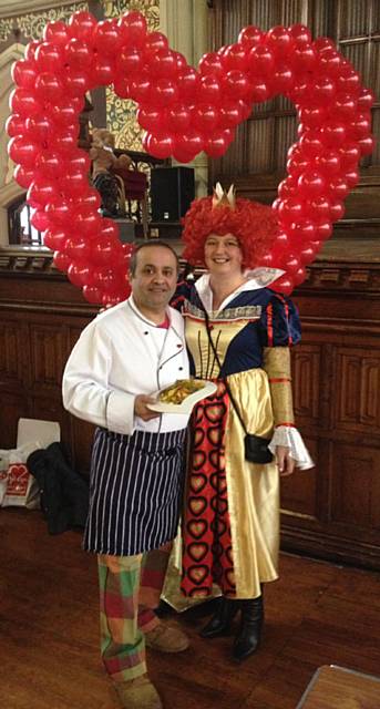 BHF Cardiovascular Specialist Nurse, Sarah McStay, and chef Aazam Ahmad with their healthy Chili Ginger Salmon on Tagliatelle 