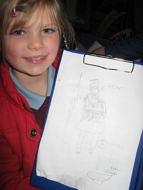 Alex and her sketch of a Roman