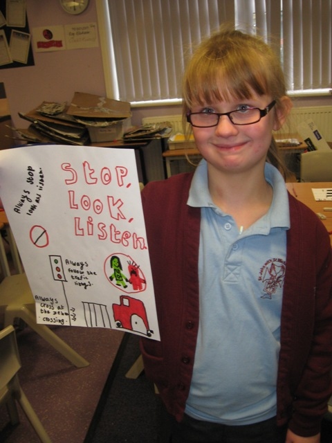 1Abbey with her Road safety poster