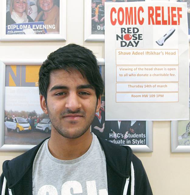 Adeel Ifitkhar before he was shaved for Red Nose Day