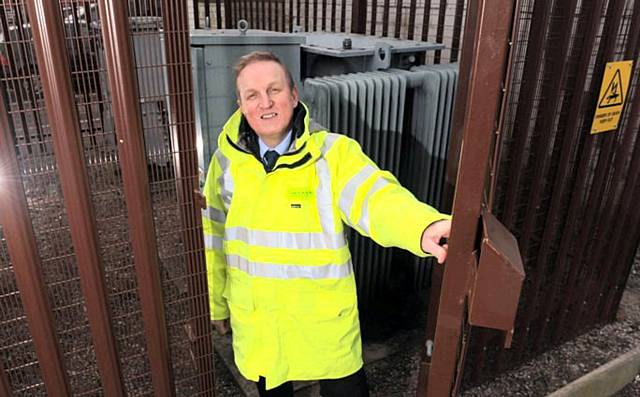 Area Manager Mark Williamson at an electricity substation