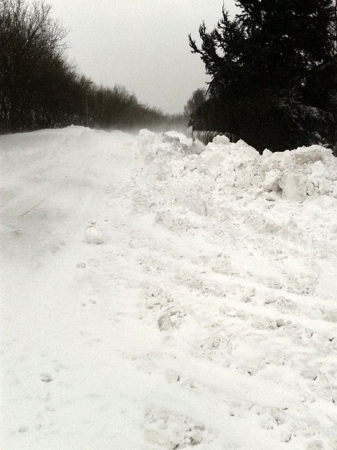 Wildhouse Lane blocked by snow