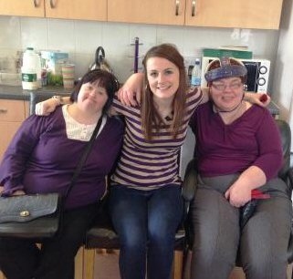 Paula, Janine and Katharine of Alternative Futures Group go purple-tastic