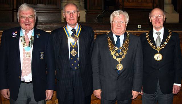 Colin Ince District 1280 Governer, President of Rochdale Rotary David Smithard, RIBI President John Minhinnick and Mayor Jim Gartside 