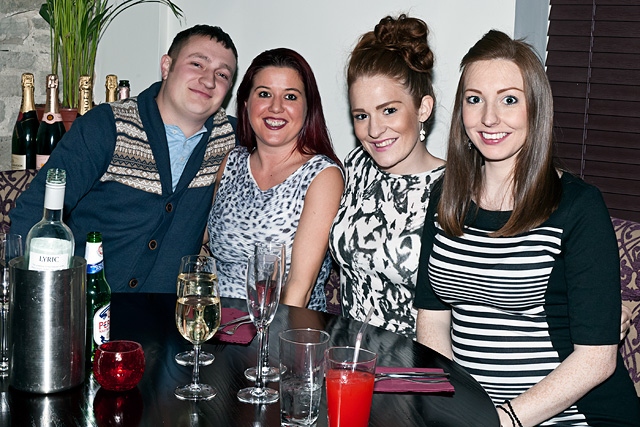 Gary Williams, Hayley Barton, Laura Hart and Penelope Hart-Spencer enjoy a relaxing drink at the opening of 34 Church Street