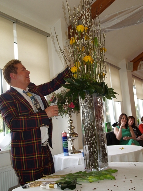 Carl Wilde with one of demonstrations at the NSPCC Event Go Wilde lunch
