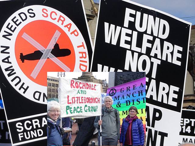 Pat Sanchez, Patricia Gilligan and Philip Gilligan at the Scrap Trident Rally 