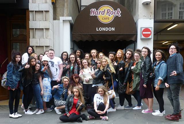 Siddal Moor students at Hard Rock Café 