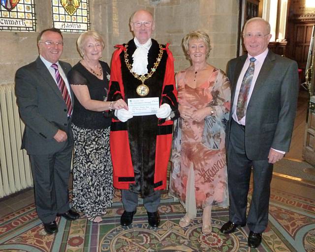 Ken Davies, MBE, and Joan Davies, The Mayor of Rochdale, Councillor James Gartside, Sandra Hewitt and Peter Hewitt