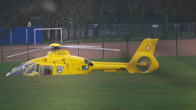 Air ambulance airlifts woman to hospital after she is stabbed as she got out of her car outside her home in Shaw Road, Rochdale