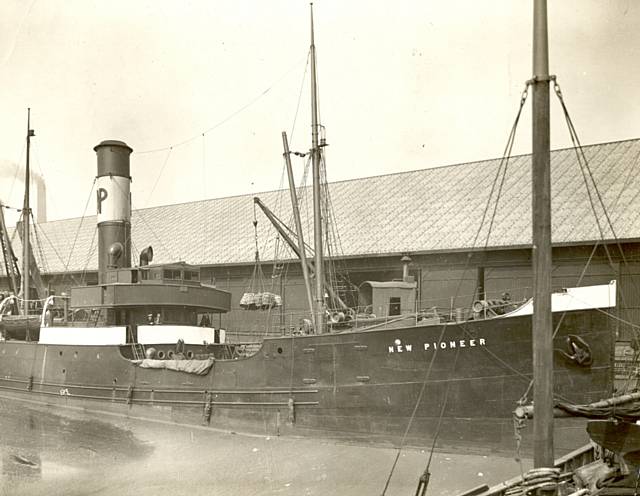 Steamship “New Pioneer” – one of the Co-operative Wholesale Society fleet. Established in 1863, CWS will mark its 150th anniversary this year (2013)