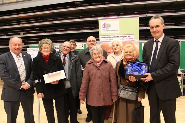 50-up! RBH's 50-year tenants celebrate with Noel Chambers, Chair of the RBH Board, and Gareth Swarbrick, RBH Chief Executive