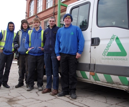 Adil Naveed, Zak Kirby, Phillip Howarth, Matthew Cheetham and Dave Parker (NEAT Supervisor from Groundwork Oldham & Rochdale)
