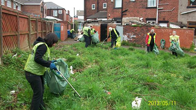 Rubbish removal leaves space for flowers in Clara Street, Deeplish