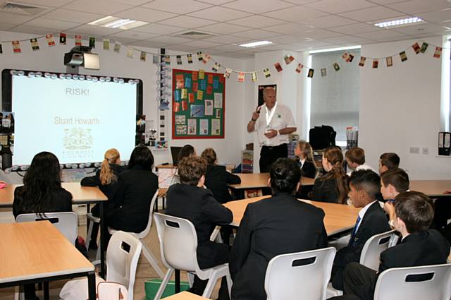 Stuart Howarth doing the RISK presentation to the Y7KW class