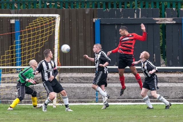 Rochdale Online Alliance League President's Cup Final<br />Woodbank's Gino Taylor levels the score