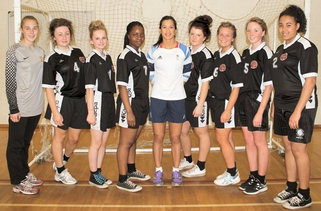 Siddal Moor's Under 15 girls team with GB Olympian, Holly Lam-Moores (centre)