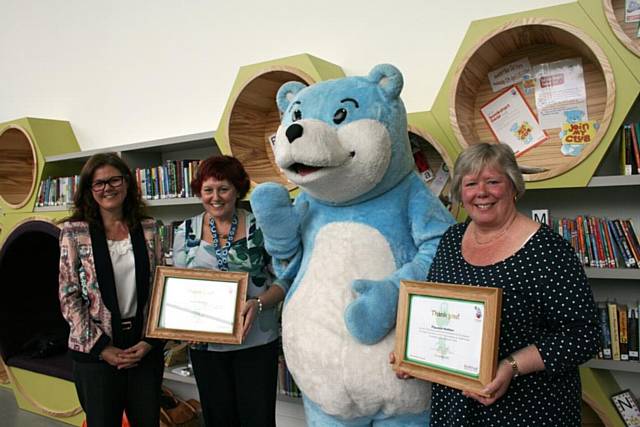 Sharon Palmer-Johnson from the Booktrust, Maureen Watson, Irene Peachey
