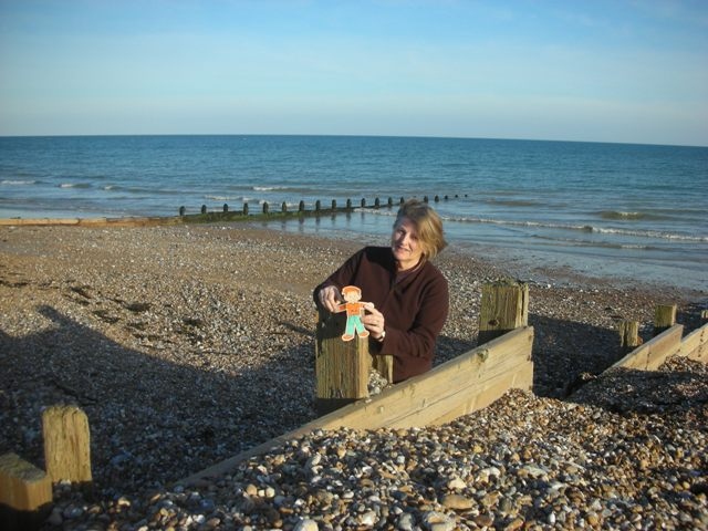 Flat Stanley by the sea